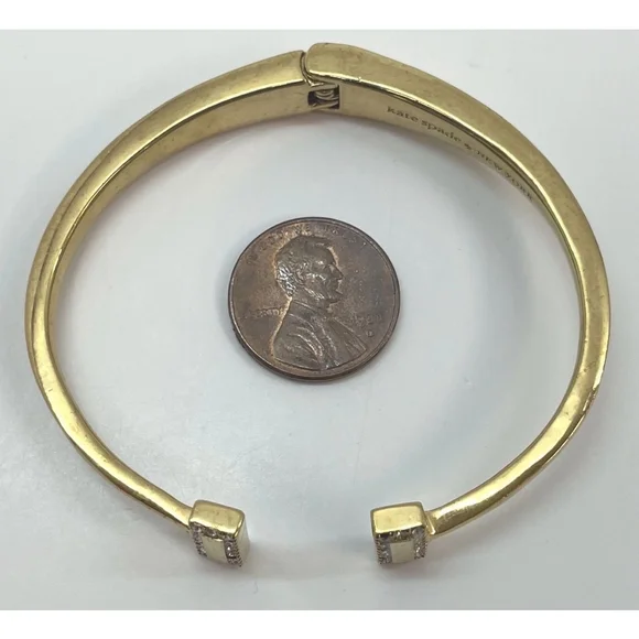 Kate Spade New York Gold-Tone Rhinestone Open Cuff Bracelet w/ Dust Bag 1902 - Picture 2 of 4